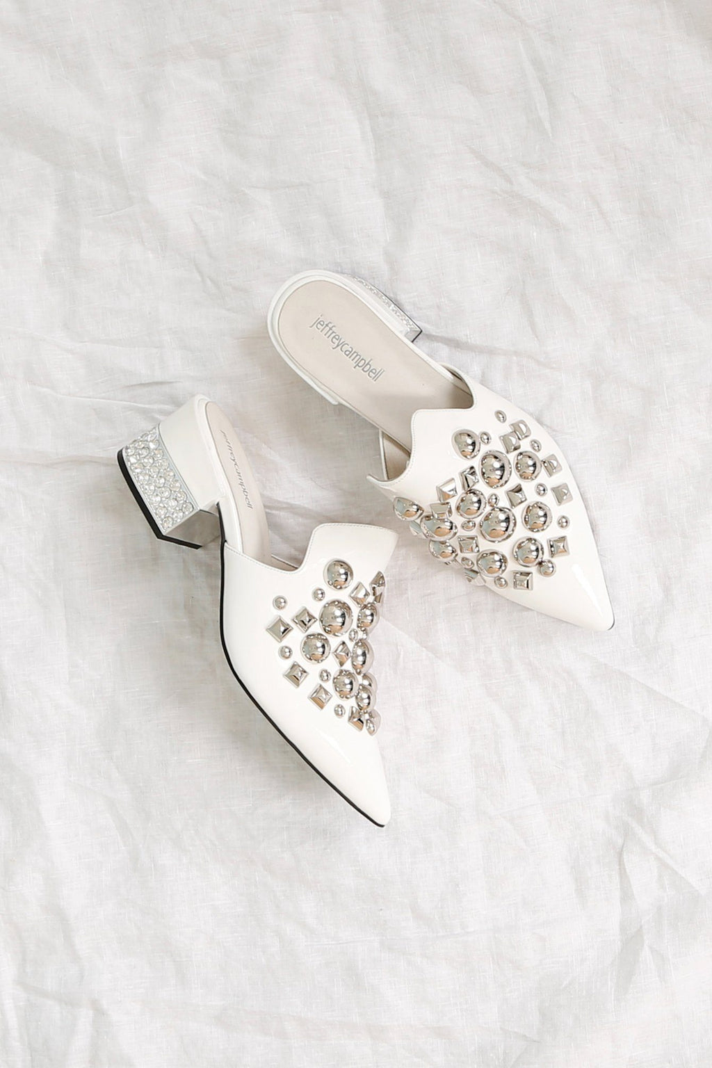 JEFFREY CAMPBELL | Helene Slide Heel - White