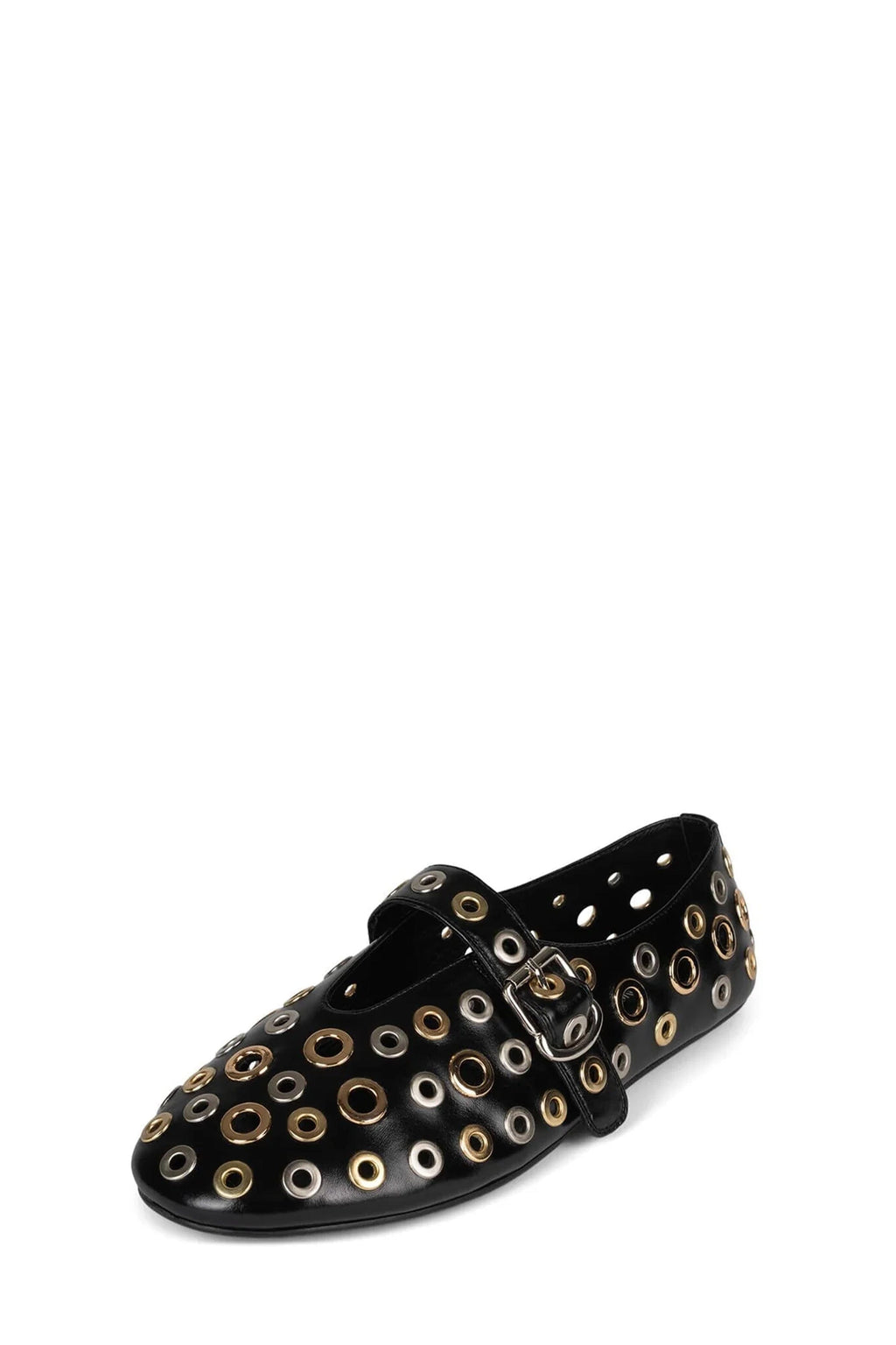 JEFFREY CAMPBELL | Holed Flats - Black/ Gold/ Silver