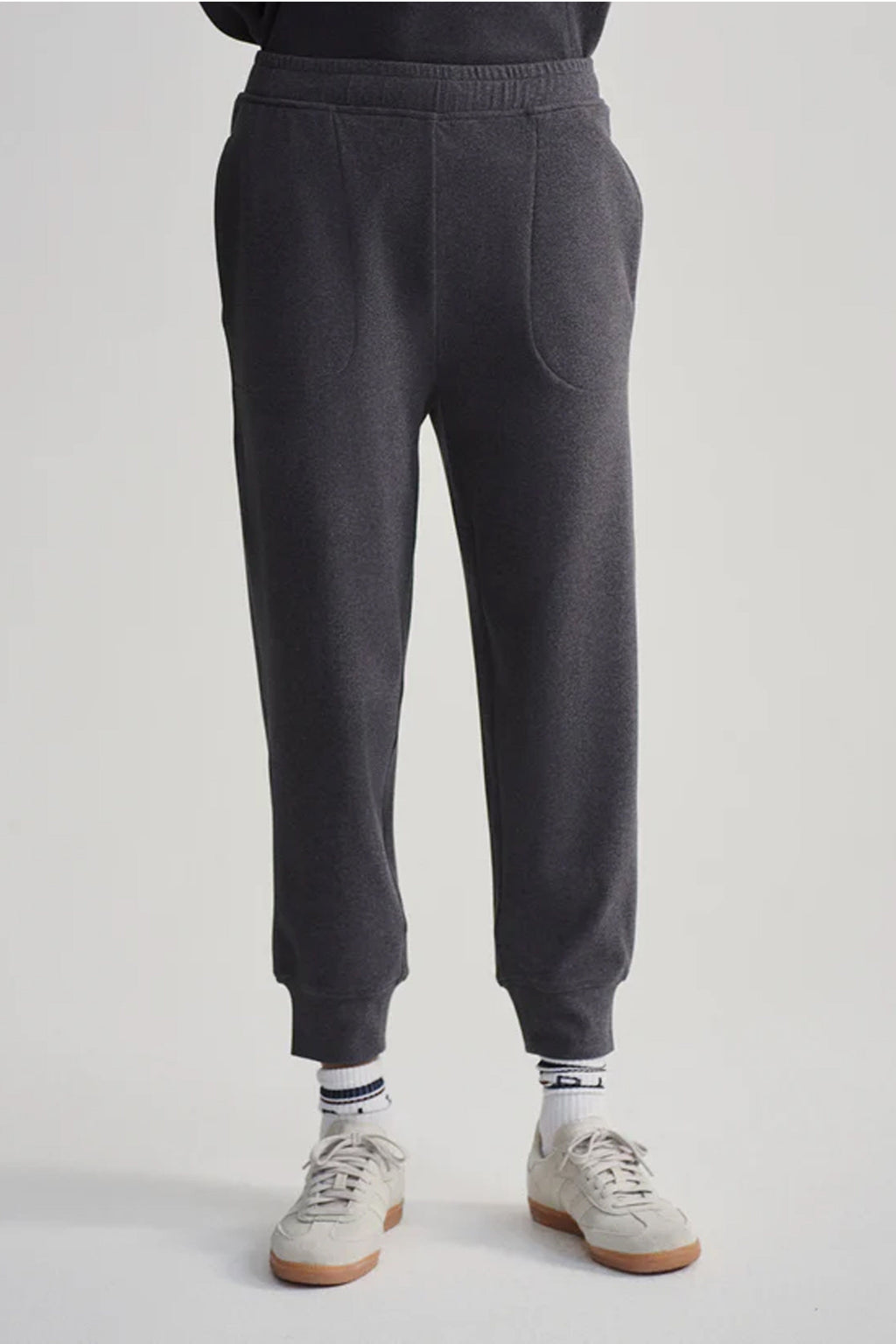 VARLEY | Brushed Rib Slim Cuff Pant - Black Marl